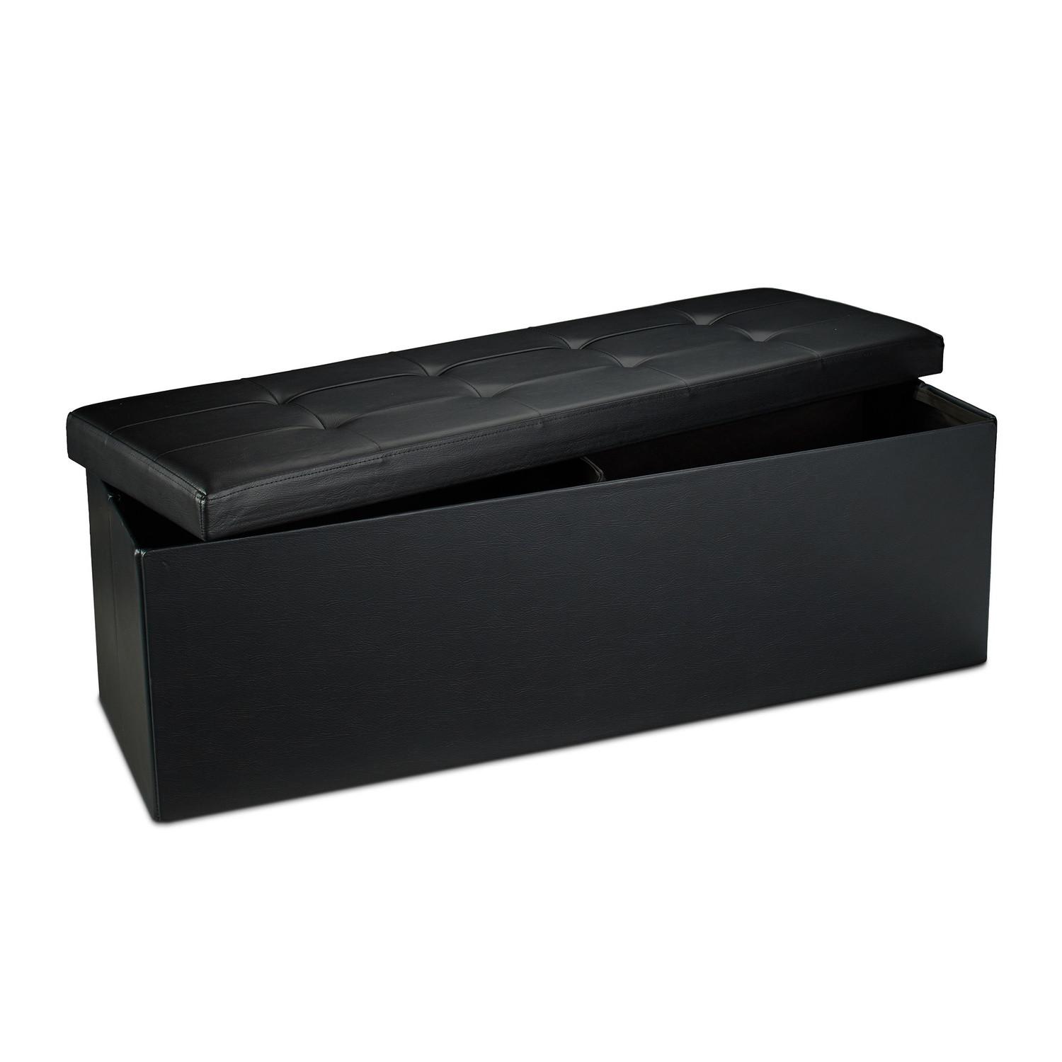 Northio Banc de rangement pliable en cuir artificiel  