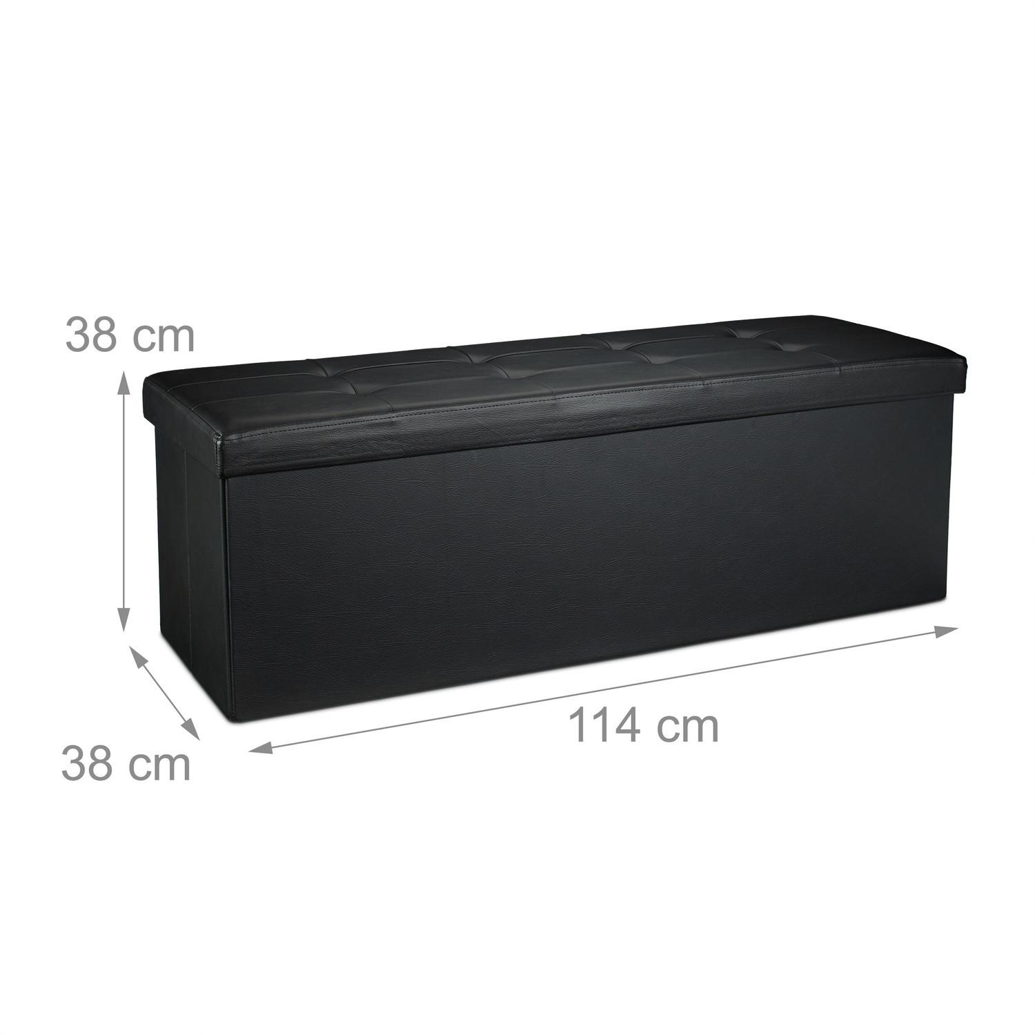 Northio Banc de rangement pliable en cuir artificiel  