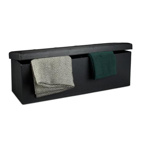 Northio Banc de rangement pliable en cuir artificiel  