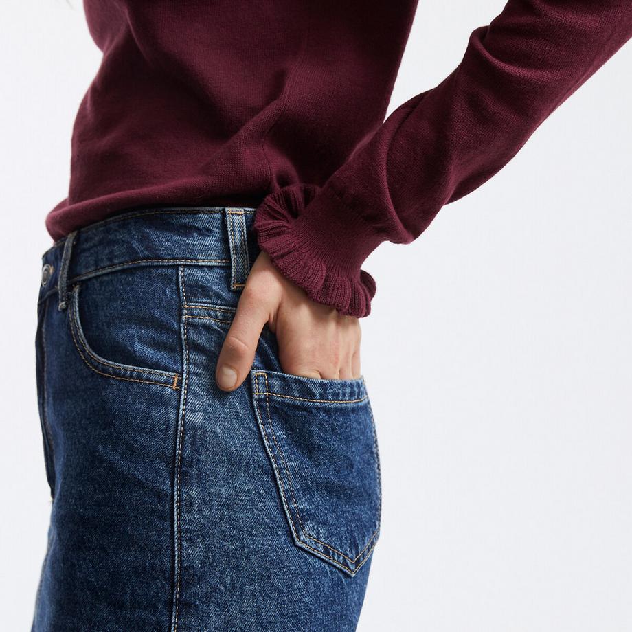 La Redoute Collections Pullover Gerüschter Stehkragen Lange Ärmel  