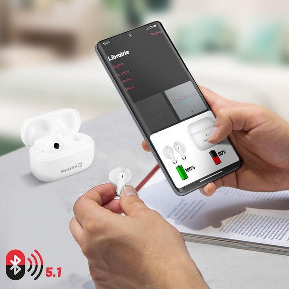 SWISSTEN  Auricolari wireless Swissten bianco 