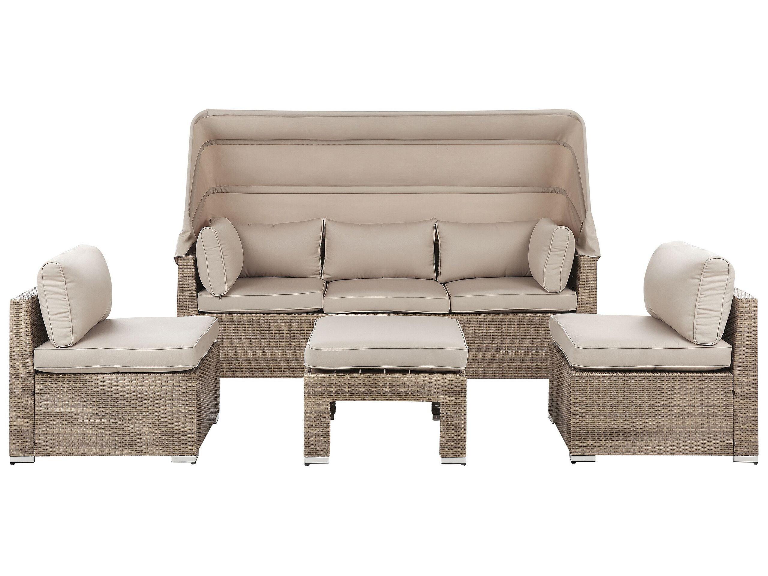 Image of Lounge Set mit Tisch aus PE Rattan Modern COCCOLIA Lounge Set mit Tisch aus PE Rattan Modern COCCOLIA