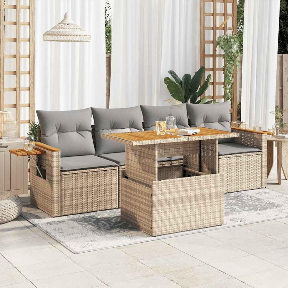 VidaXL Ensemble de canapés de jardin rotin synthétique  