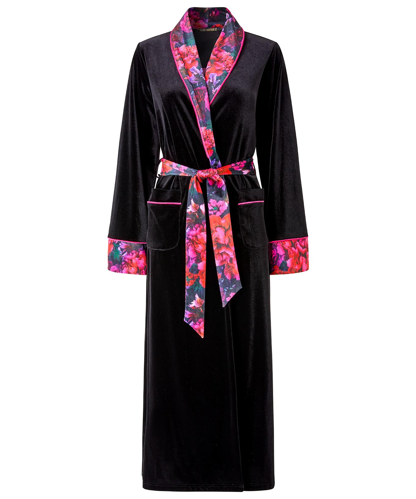 Joe Browns Boutique Velours Morgenmantel mit Blumenmuster  