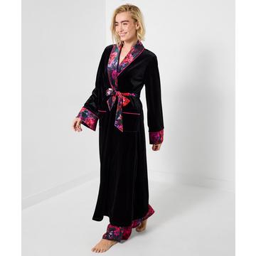 Peignoir boutique en velours fleuri