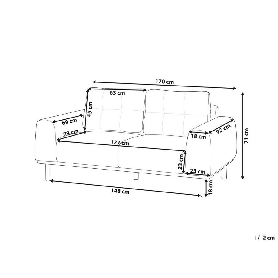 Beliani 2 Sitzer Sofa aus Stoff  LAURILA  