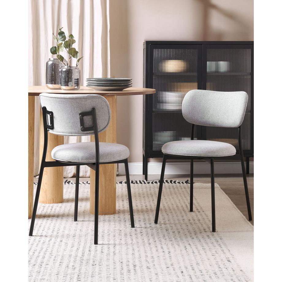 Beliani Set di 2 sedie da pranzo en Tessuto Moderno CASEY  