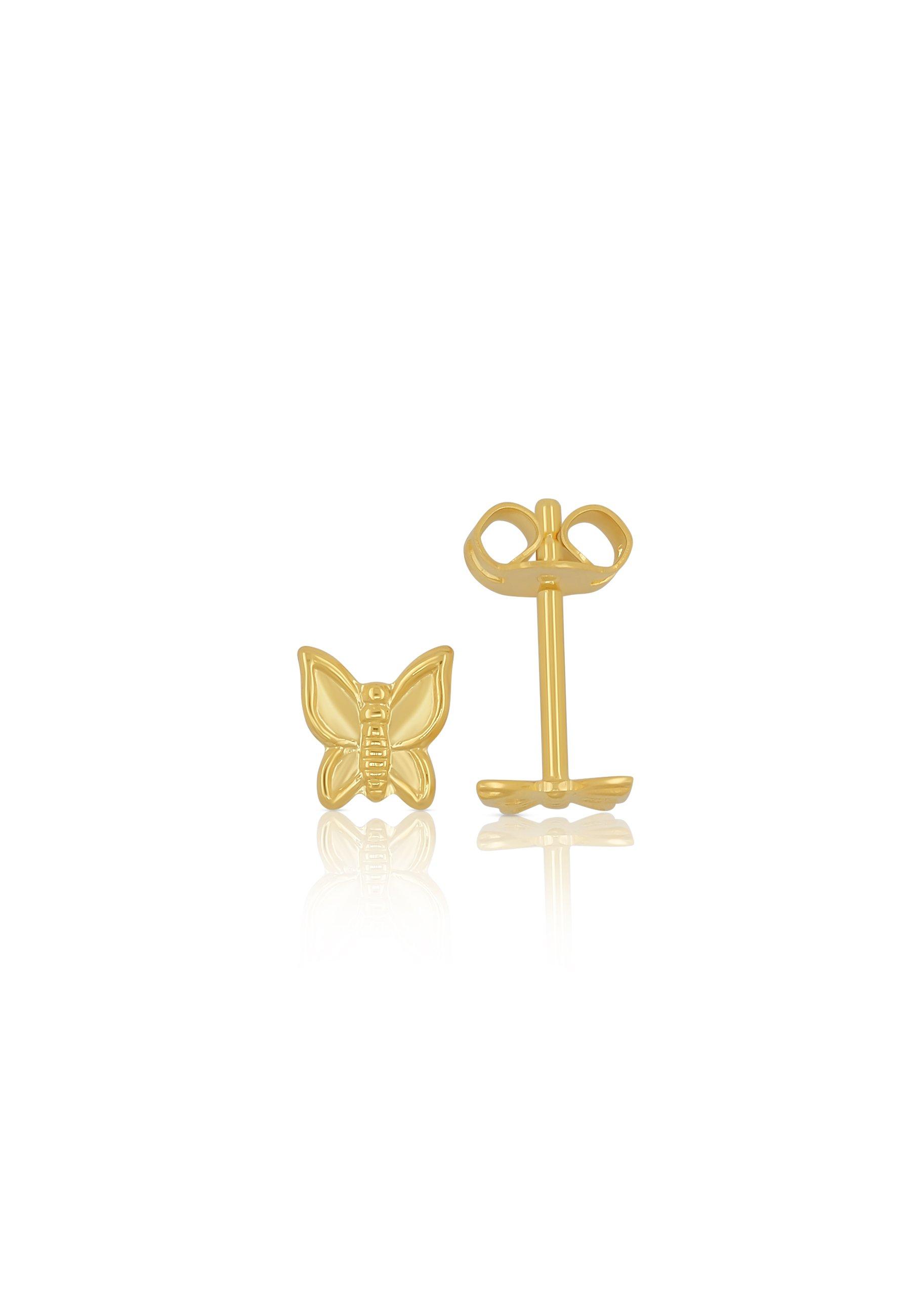 MUAU Schmuck  Clous d'oreilles or jaune 750, 6mm 