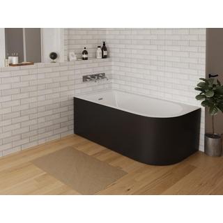 SHOWER DESIGN Eckbadewanne - 201 L - 150 x 75 x 58 cm - Schwarz glänzend - Ecke links - ANIKA  