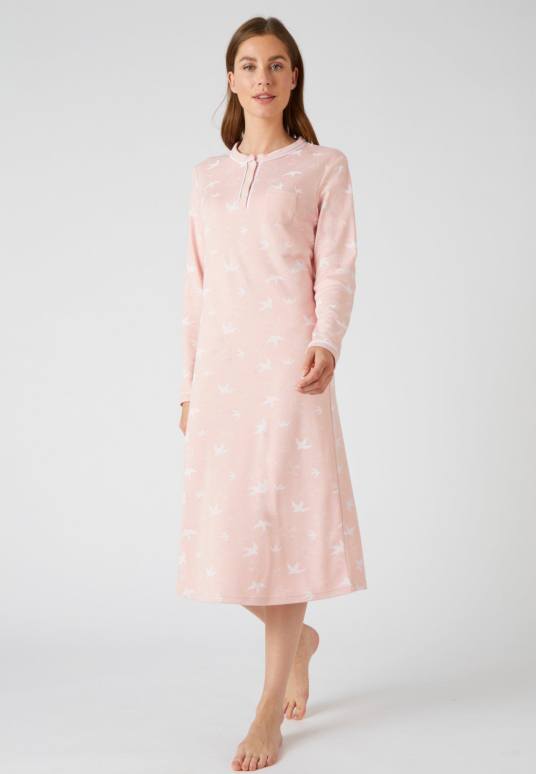 Image of Nachthemd Aus Bedrucktem Thermolactyl-interlock. Damen Rosa 34/36