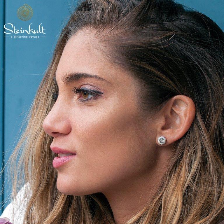 Steinkult  boucles d'oreilles avec des cristaux taillés "Nina" 