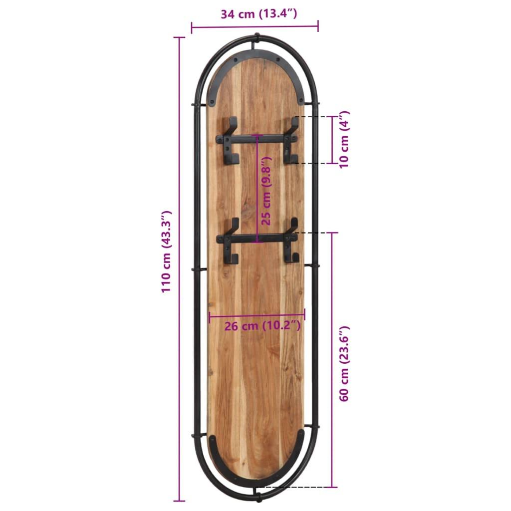 VidaXL attaccapanni Legno di acacia  