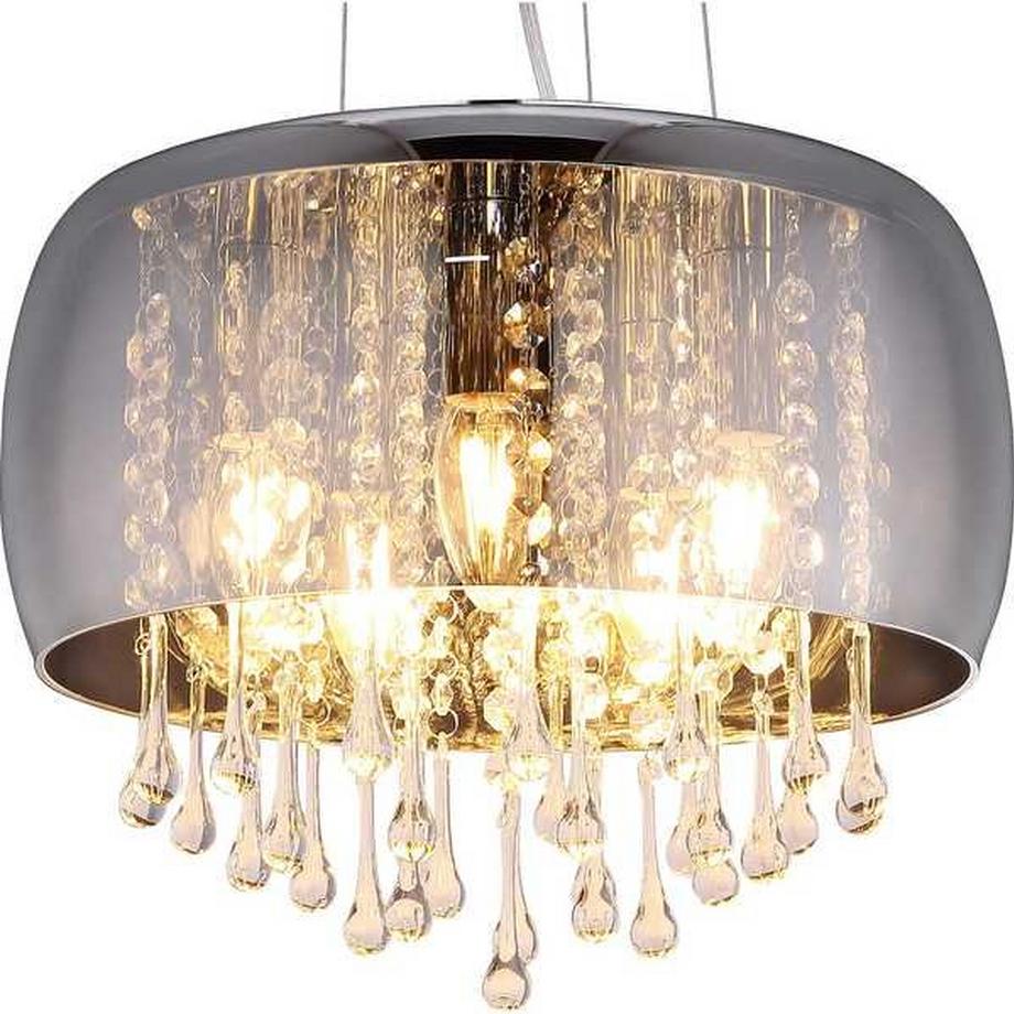 mutoni Lampe à suspension Kalla chrome 5xE14  