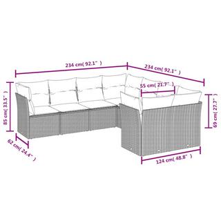 VidaXL Ensemble de canapés de jardin rotin synthétique  