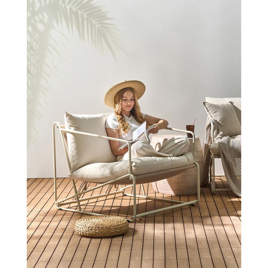 Beliani Chaise de jardin avec coussin en Acier Industriel PONTE  