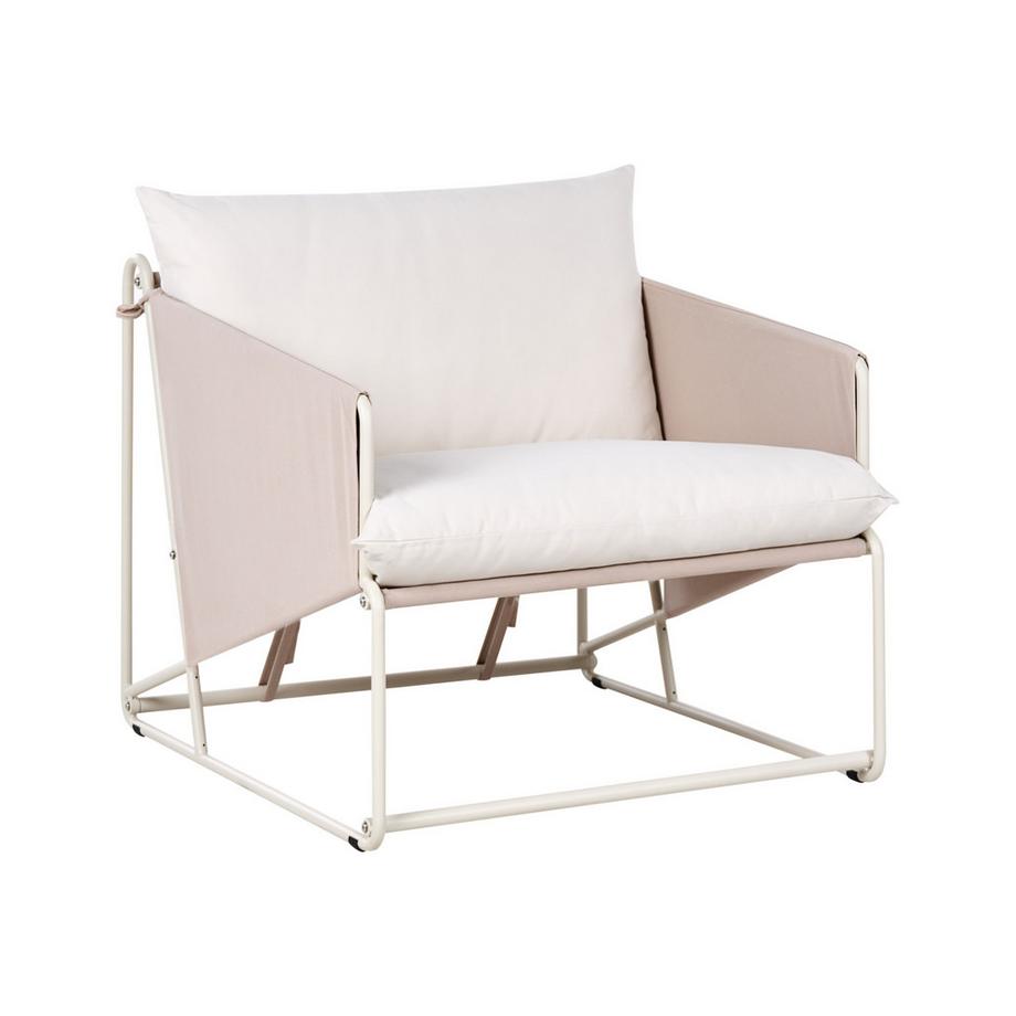 Beliani Chaise de jardin avec coussin en Acier Industriel PONTE  