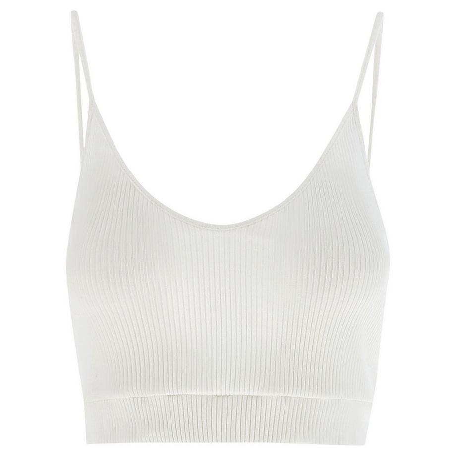 FREDDY Crop Top a costine in cotone organico con spalline sottili  