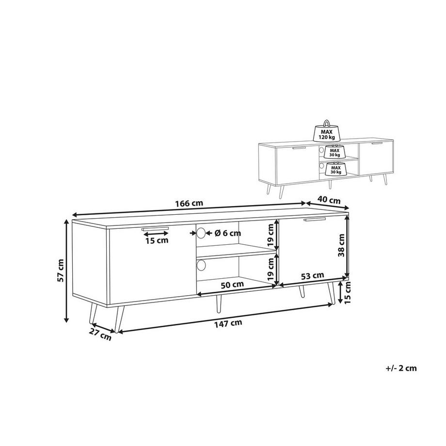 Beliani Mobile TV en Pannello di fibre (LDF) Moderno INDIO  