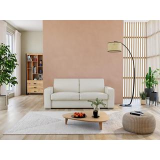 Vente-unique Schlafsofa mit Matratze 3-Sitzer - 100% Büffelleder - Weiß - Matratze 22 cm - DELECTEA II  