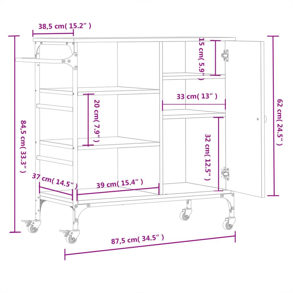 VidaXL carrello da cucina Legno multistrato  