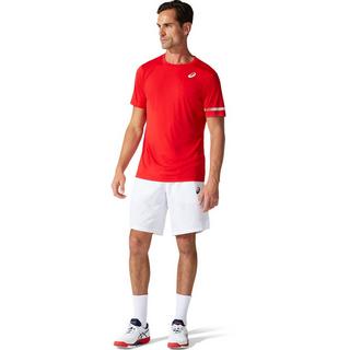 asics  Court M SS T-Shirt rouge hommes 