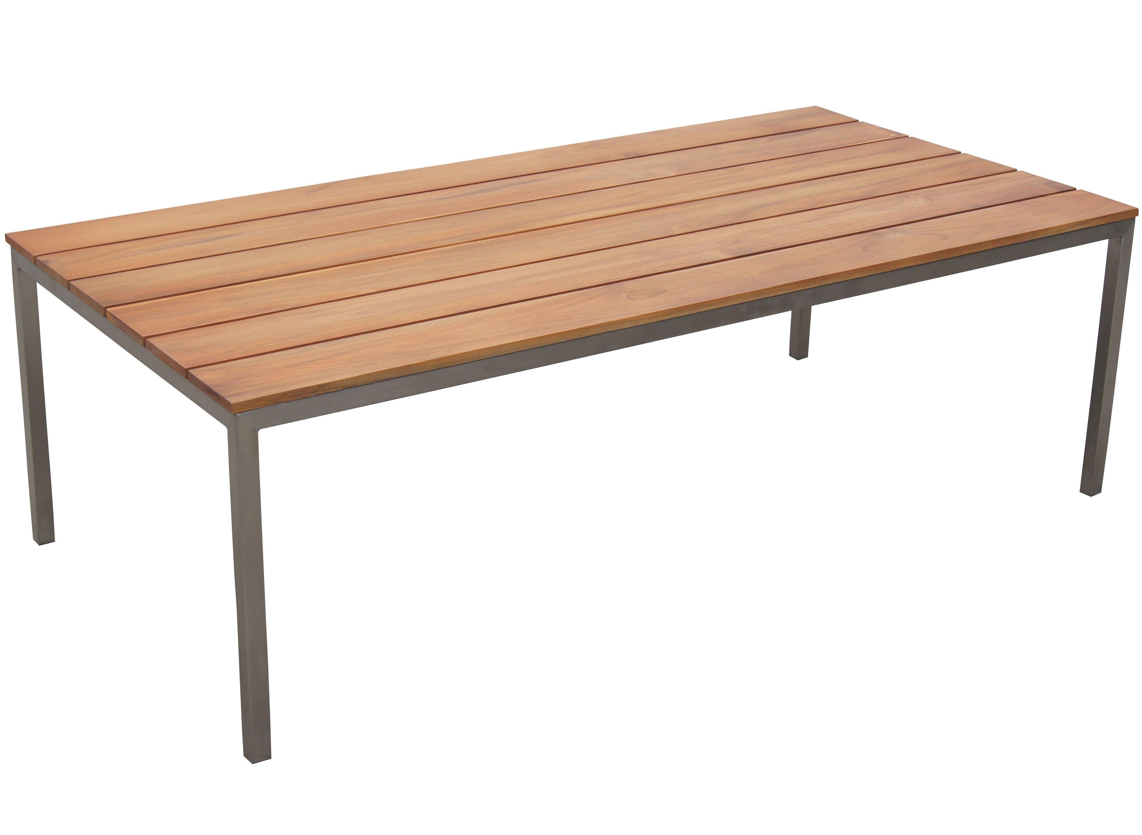 Image of Couchtisch Obelisk 4-Bein 120 - Platte Teak - Gestell Edelstahl Couchtisch Obelisk 4-Bein 120 - Platte Teak - Gestell Edelstahl