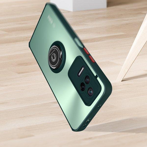 Avizar  Coque Xiaomi Poco F4 5G Vert avec Anneau 