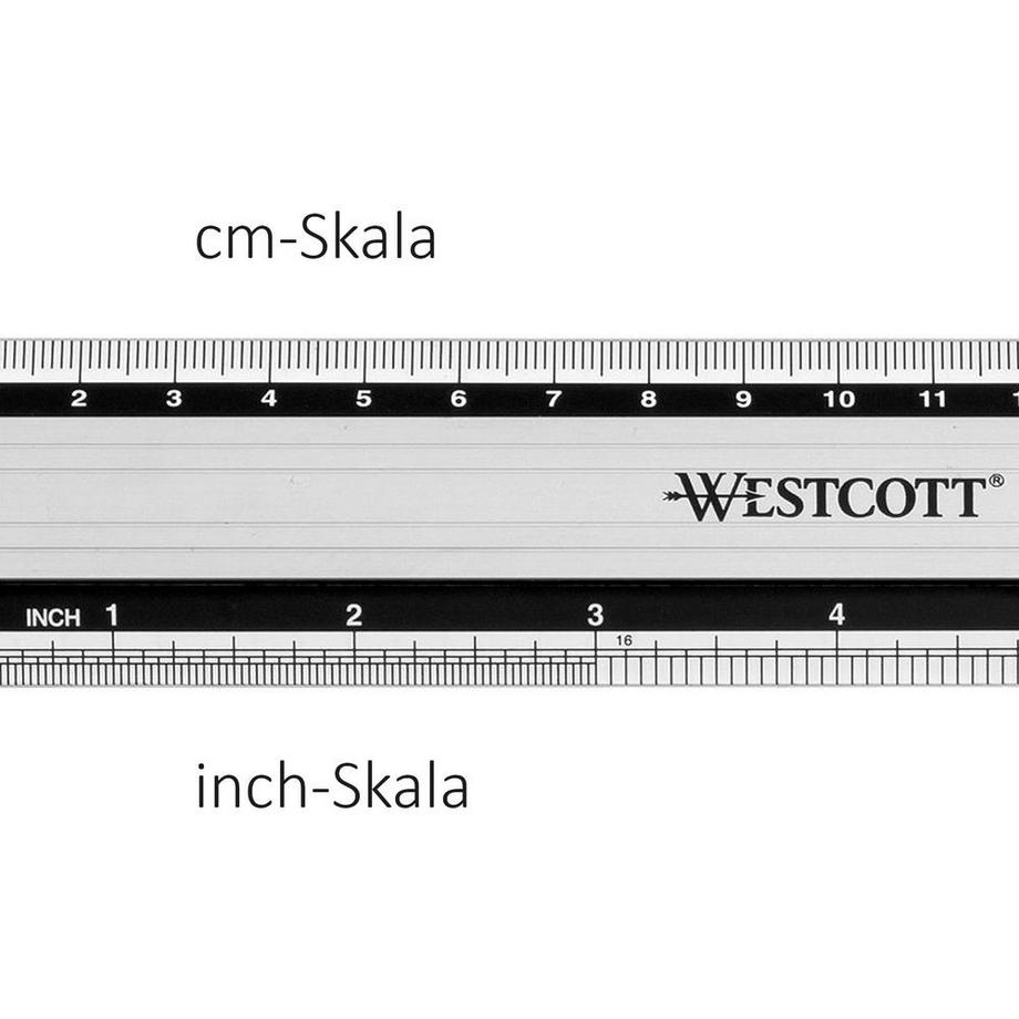 WESTCOTT  WESTCOTT Aluminium Lineal E-1019000 cm/inch Skala 