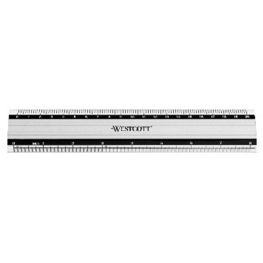 WESTCOTT  WESTCOTT Aluminium Lineal E-1019000 cm/inch Skala 
