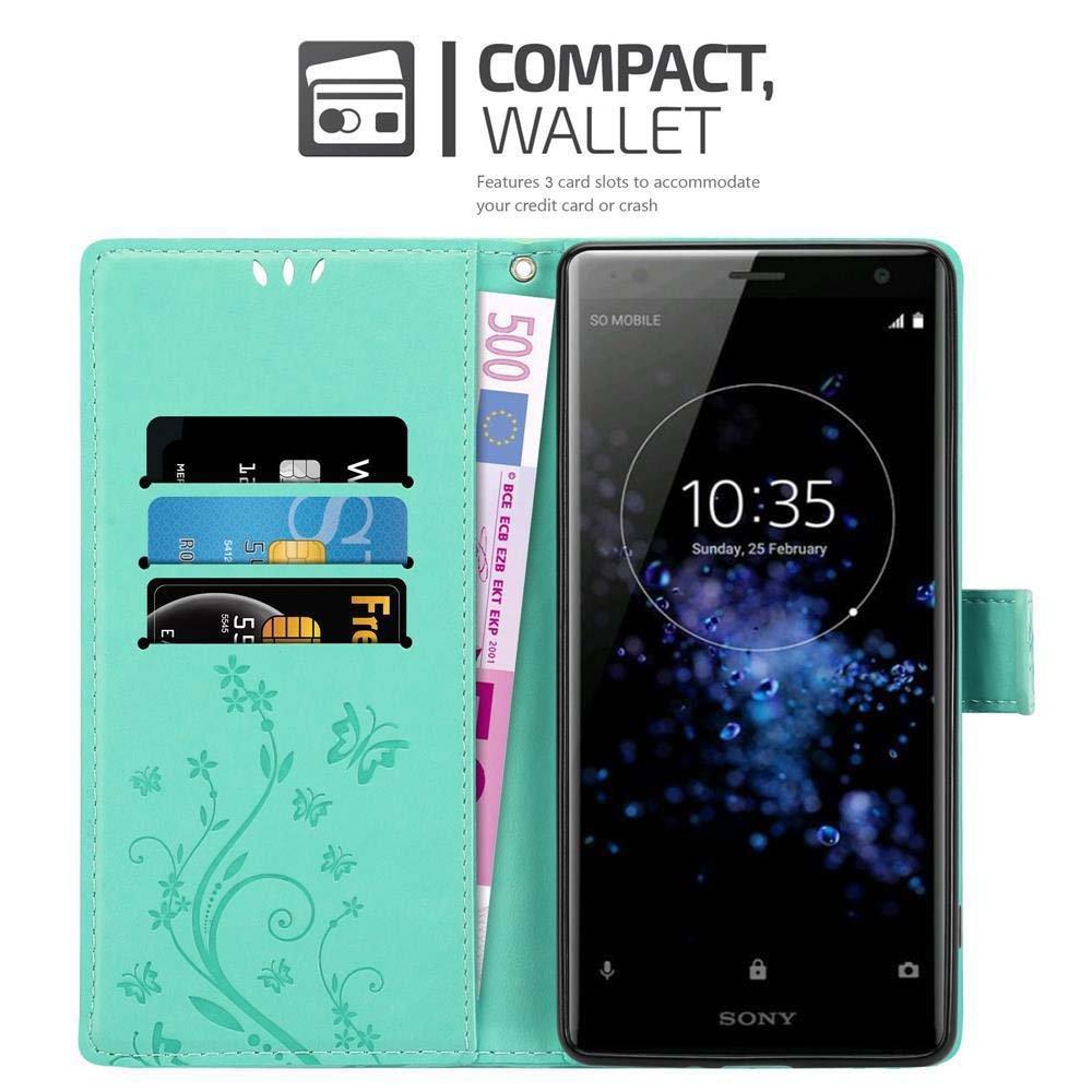 Cadorabo  Hülle für Sony Xperia XZ2 Blumen Design Magnetverschluss 