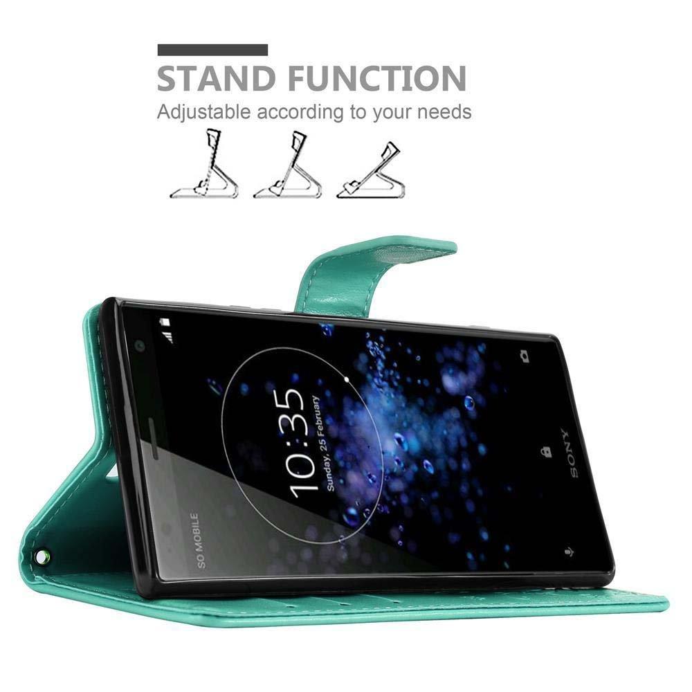 Cadorabo  Hülle für Sony Xperia XZ2 Blumen Design Magnetverschluss 