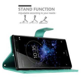 Cadorabo  Housse compatible avec Sony Xperia XZ2 - Coque de protection au design floral avec fermeture magnétique, fonction de support et emplacements pour cartes 