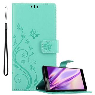 Cadorabo  Housse compatible avec Sony Xperia XZ2 - Coque de protection au design floral avec fermeture magnétique, fonction de support et emplacements pour cartes 