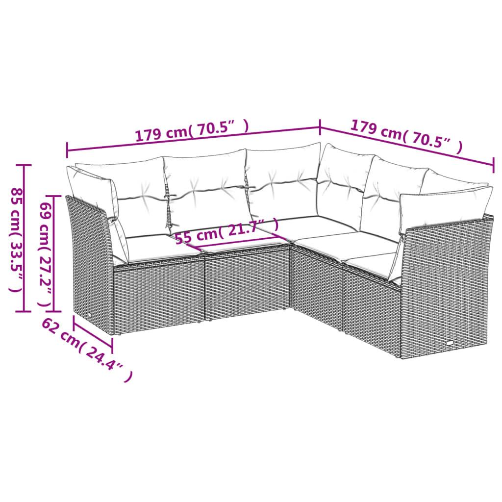 VidaXL Ensemble de canapés de jardin rotin synthétique  