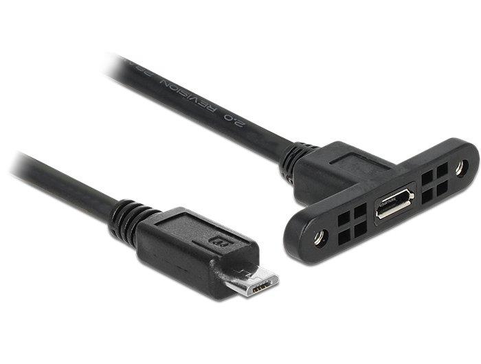 Image of 1m, 2xUSB2.0 Micro-B USB Kabel USB 2.0 Micro-USB B Schwarz