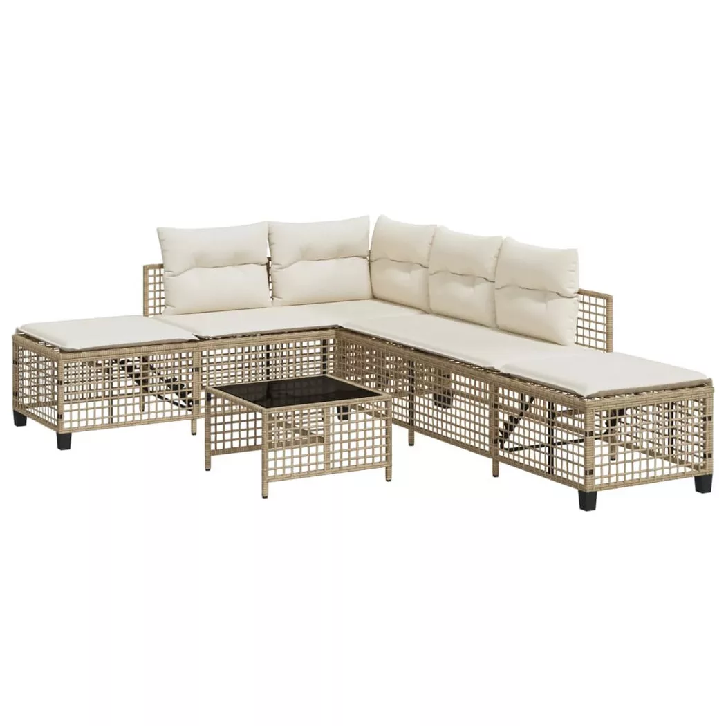 VidaXL - Garten sofagarnitur poly-rattan, One Size, Beige