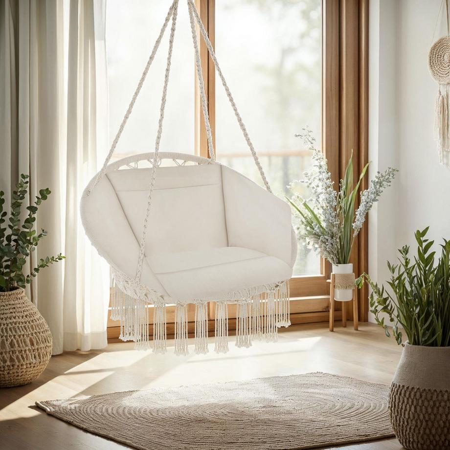 Tectake Poltrona sospesa Grazia con cuscini per seduta e schienale  