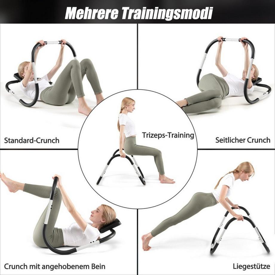 B2X  Appareil d'entraînement abdominal Ab Roller avec appui-tête rembourré, appareil d'entraînement des muscles abdominaux 73 x 73 x 64 cm 