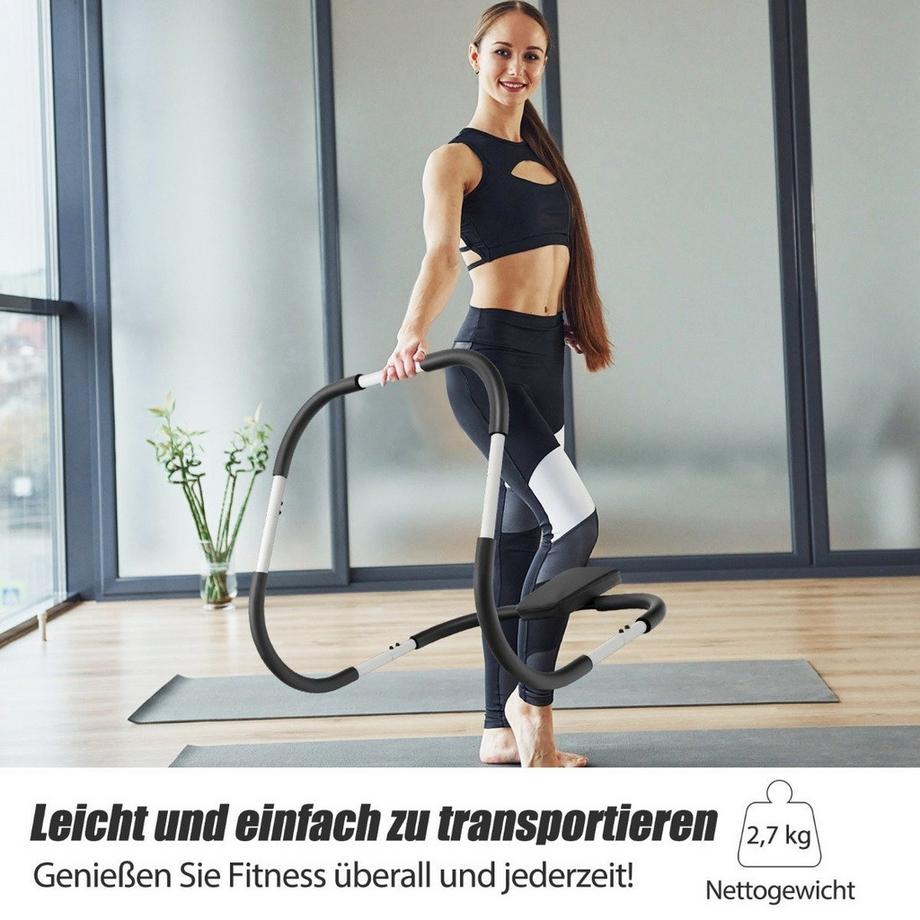 B2X  Appareil d'entraînement abdominal Ab Roller avec appui-tête rembourré, appareil d'entraînement des muscles abdominaux 73 x 73 x 64 cm 