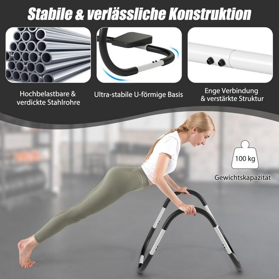 B2X  Appareil d'entraînement abdominal Ab Roller avec appui-tête rembourré, appareil d'entraînement des muscles abdominaux 73 x 73 x 64 cm 