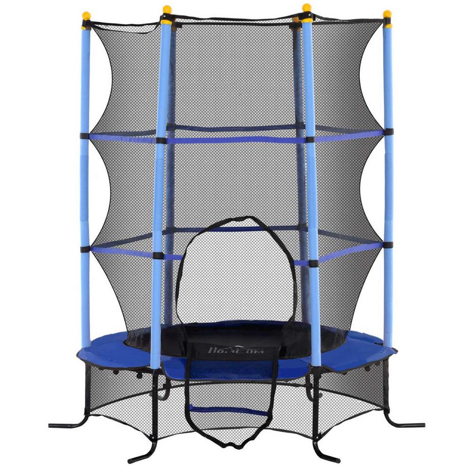 Northio  Kindertrampolin Ø163 cm, Trampolin mit Sicherheitsnetz, Randabdeckung, Gartentrampolin für Kinder 3-10 Jahre, bis 50 kg belastbar, Blau 