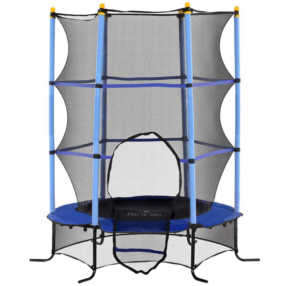 Northio  Kindertrampolin Ø163 cm, Trampolin mit Sicherheitsnetz, Randabdeckung, Gartentrampolin für Kinder 3-10 Jahre, bis 50 kg belastbar, Blau 