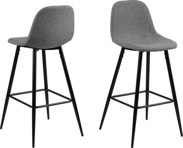 Image of Barhocker Lena Hellgrau-Schwarz Barhocker Lena Hellgrau-Schwarz