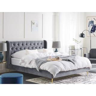 Beliani Bett mit Lattenrost aus Samtstoff Modern FORBACH  