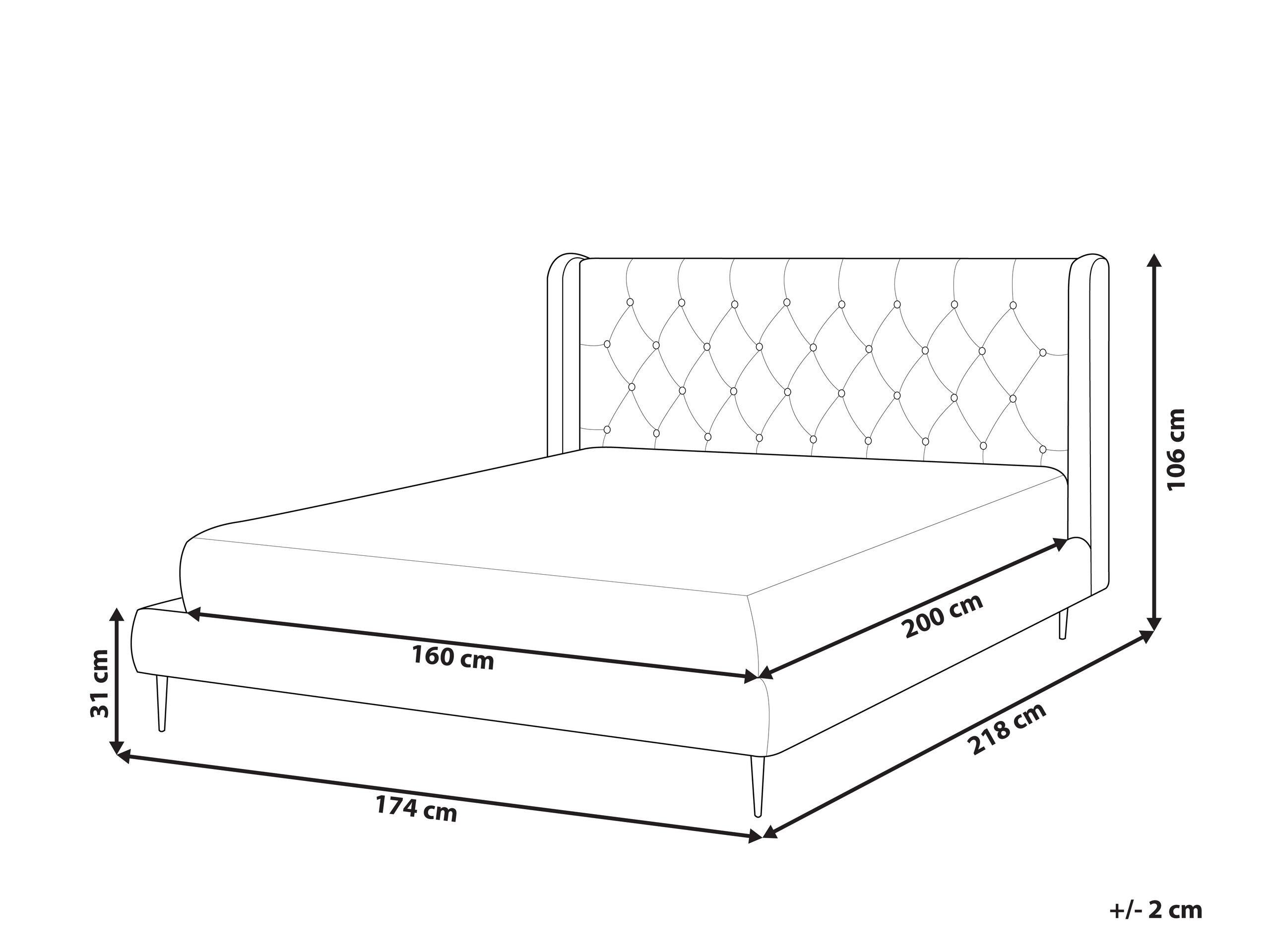 Beliani Bett mit Lattenrost aus Samtstoff Modern FORBACH  