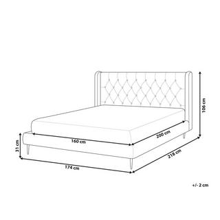 Beliani Bett mit Lattenrost aus Samtstoff Modern FORBACH  