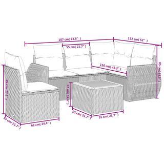 VidaXL Ensemble de canapés de jardin rotin synthétique  