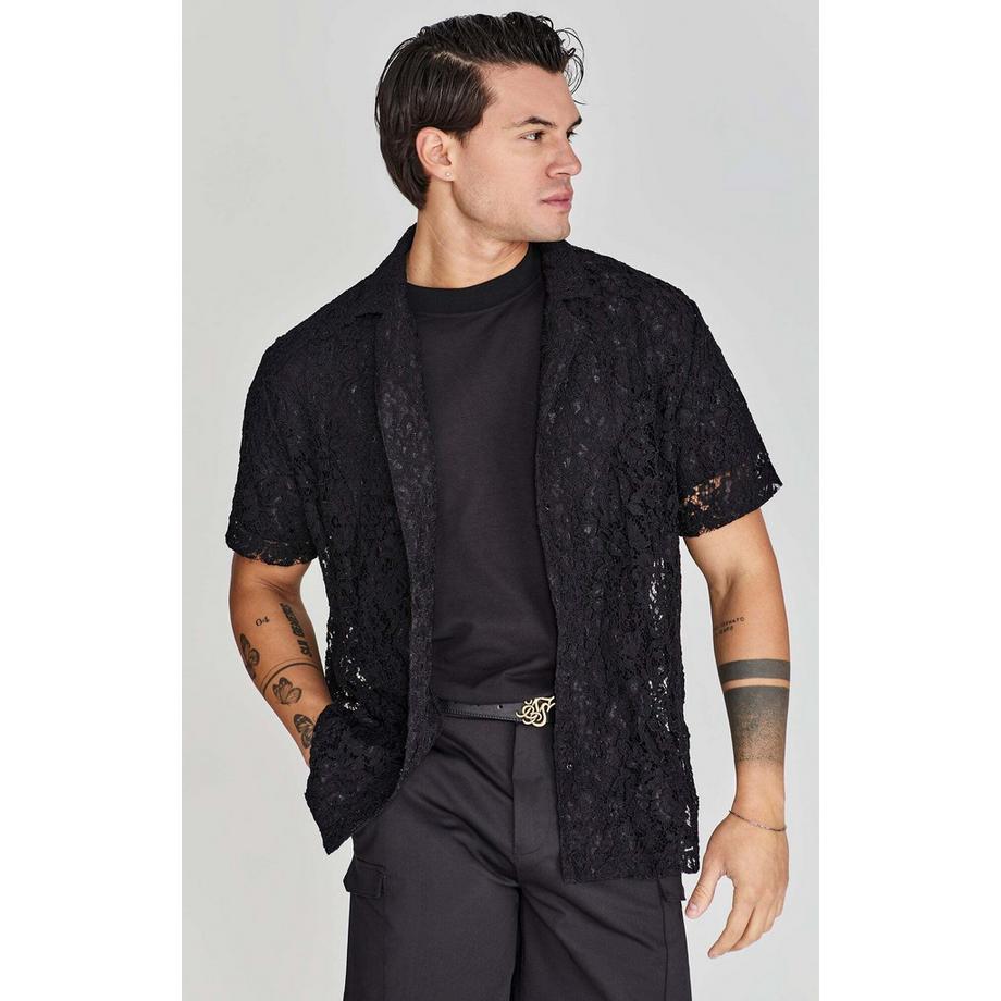 Sik Silk Kurzarm Lace Resort Shirt  