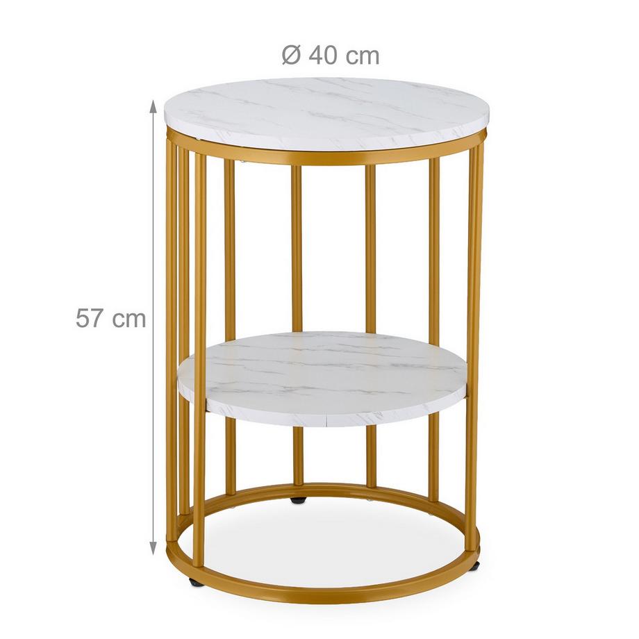 Northix Tavolino rotondo effetto marmo  
