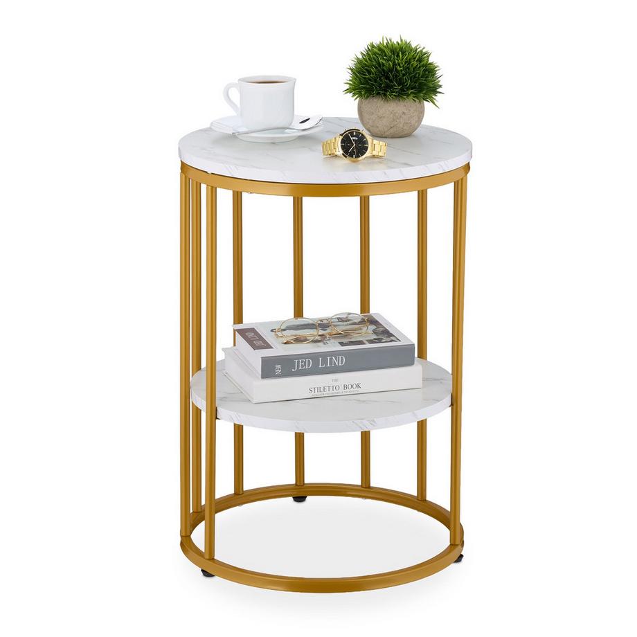 Tavolino rotondo effetto marmo